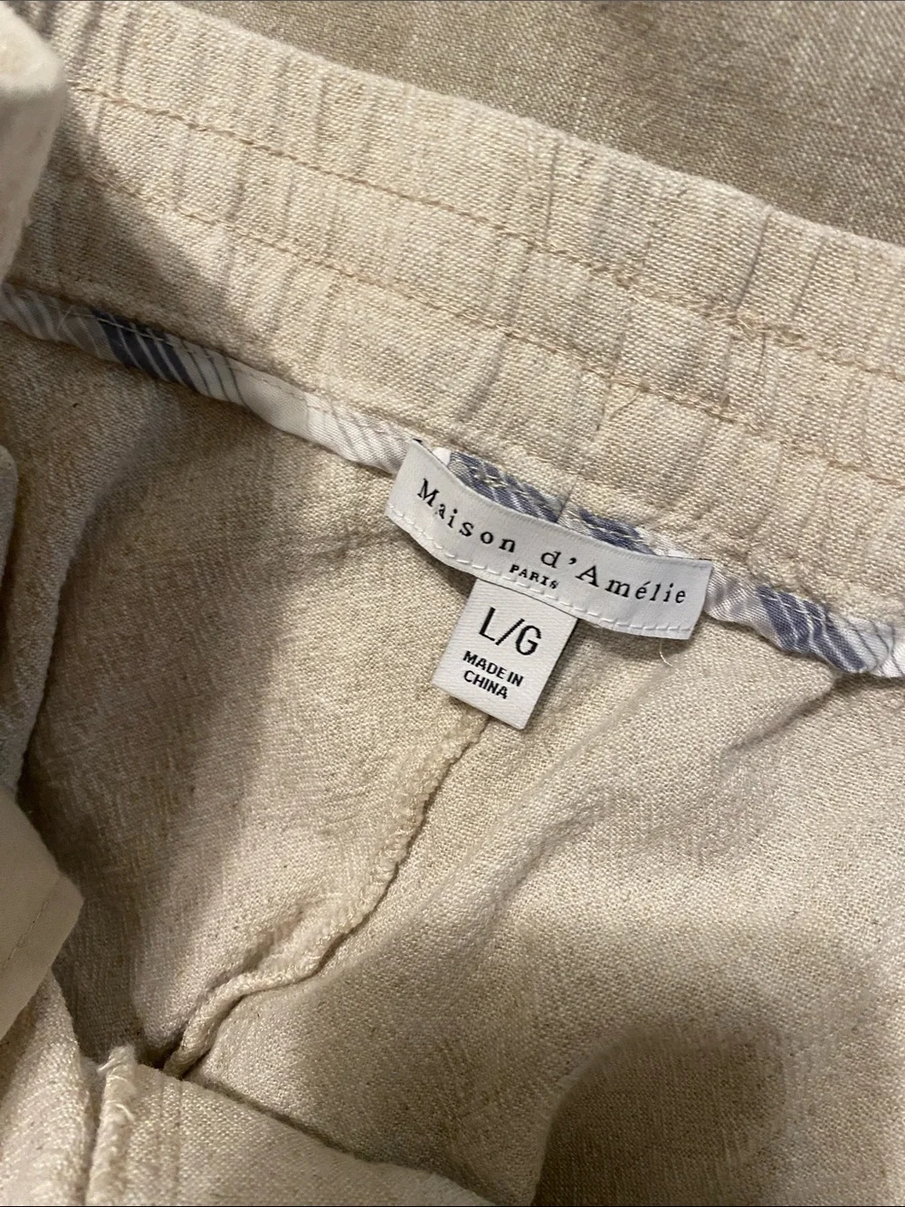 Maison D’Amelie linen blend wide leg pants